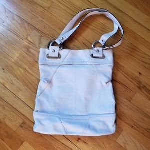 B. Makowsky White Leather Shoulder Bag